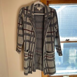 Plaid Print Cardigan